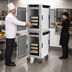 Thumbnail image #4 for Metro HotBlox Narrow Mobile Dual-Cavity Pass-Thru Insulated Holding Cabinet, 16-Pan, Analog, Solid Doors