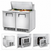 Thumbnail image #3 for True 48-Inch Two-Section Stainless Steel Sandwich/Salad Prep Table with Rear-Mounted Self-Contained Refrigeration and 18 Pans