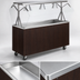 Thumbnail image #3 for Vollrath 2-Series Affordable Portable 3-Pan Non-Refrigerated Cold Food Station with Buffet Breath Guard, Lights, and Storage Door, Walnut Woodgrain, 46-Inch
