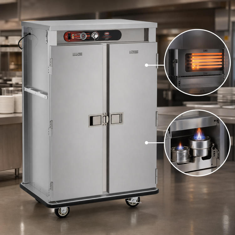 Product image #3 for FWE E-Series E-960 Electric Heated Banquet Cart Holding Cabinet, 96 Covered 11-Inch Plate Capacity
