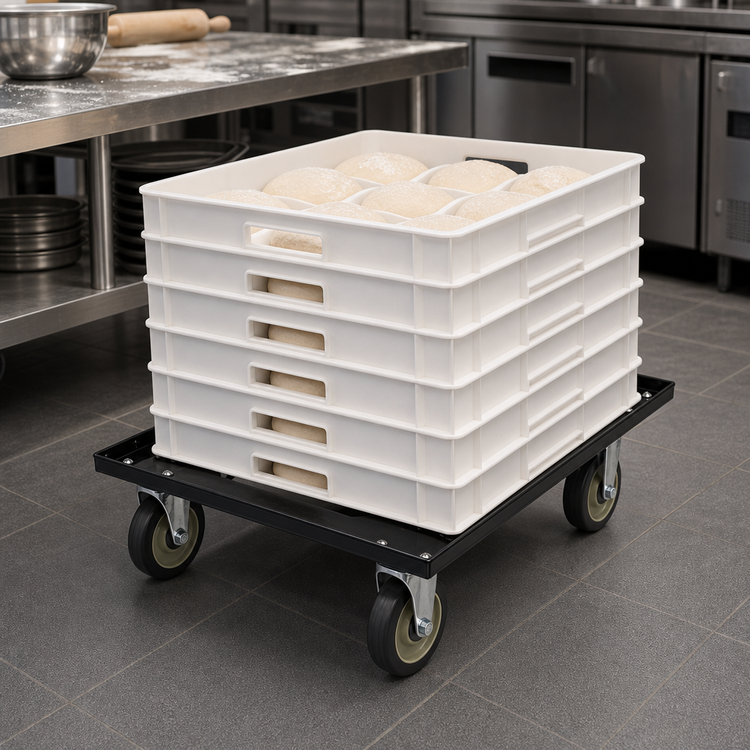 Product image #3 for Quantum ABS Black Pizza Dough Box Dolly, 18"W x 25-5/8"D x 7"H