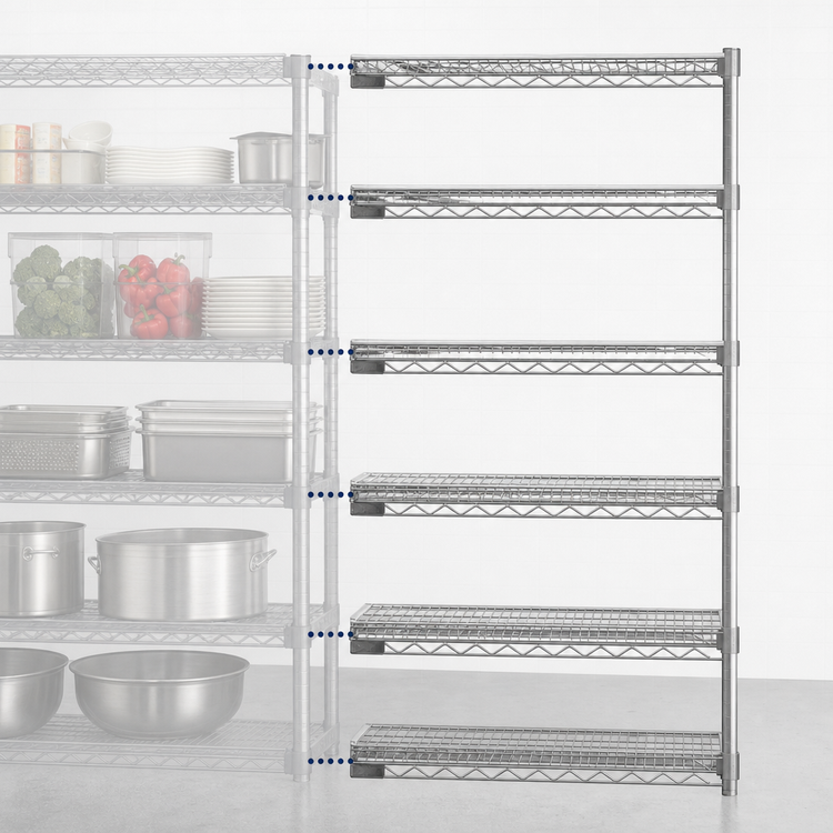 Product image #3 for EagleGard 5-Tier Add-On Wire Shelving Unit, 24-Inch W x 18-Inch D x 74-Inch H