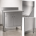 Thumbnail image #3 for Eagle Group 48 Inch Wide x 30 Inch Deep Enclosed Work Table with Cabinet Kit, Hinged Doors, 4-1/2 Inch Backsplash, 430 Stainless Steel Top