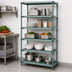 Thumbnail image #3 for Quantum 5-Tier Stationary Wire Plastic Mat Shelving Unit, 36 x 18 x 86 Inches, Green Epoxy Antimicrobial