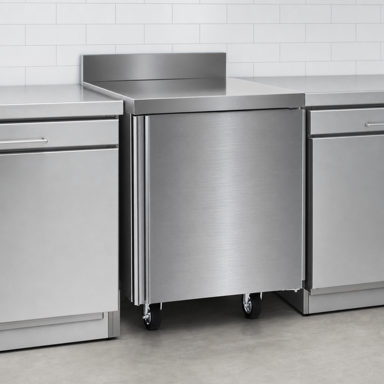 Product image #3 for Delfield ST4527NP 27-Inch One-Door Front-Breathing Self-Contained Flat Top Freezer Base with 4-Inch Backsplash