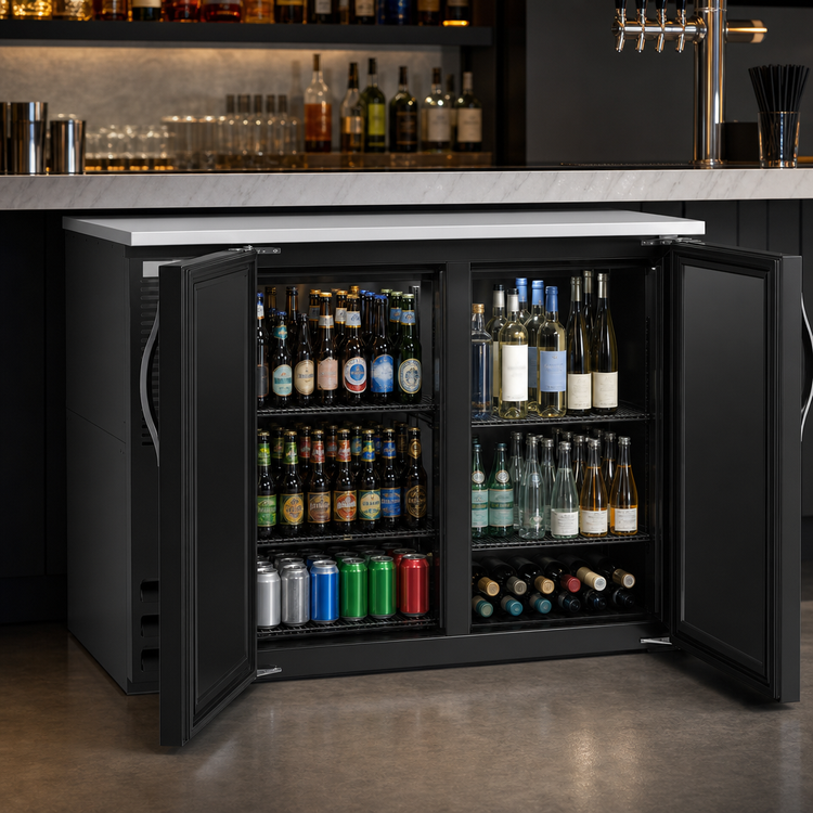 Product image #3 for Beverage Air BB48HC-B 48-Inch Two-Section Back Bar Refrigerator, Solid Doors, Self-Contained R290