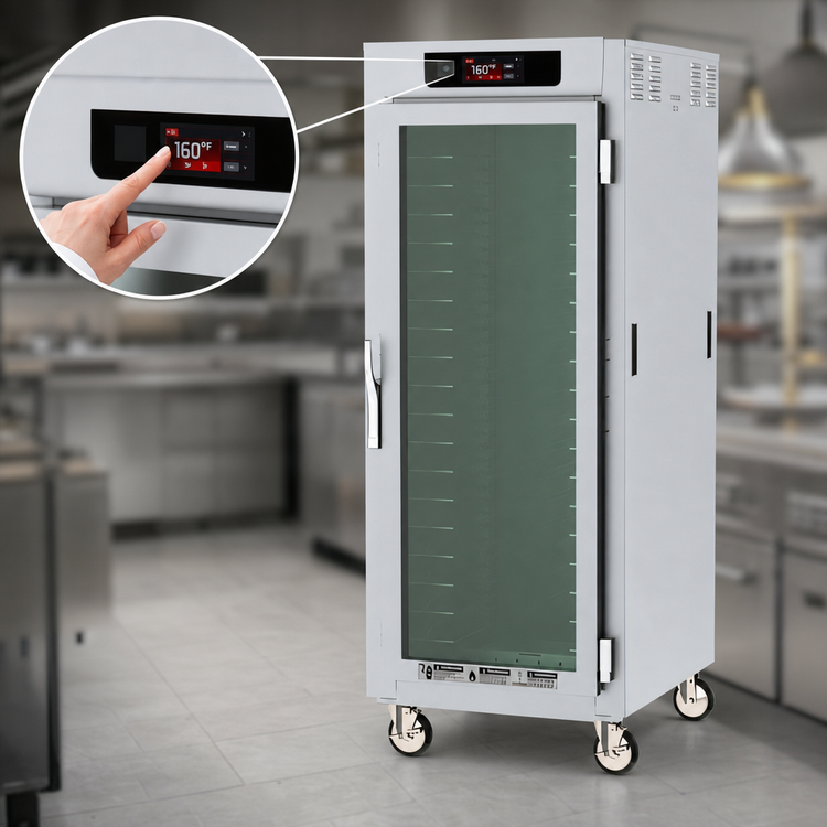 Product image #3 for Metro C5 8 Series Full-Height Mobile Heated Holding Cabinet with Double-Pane Glass Doors and Universal Slides