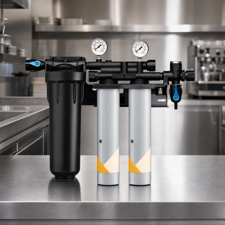 Product image #3 for Everpure QC7I PF Twin 4FC Commercial Water Filtration System with Prefilter and Carbon Block Cartridges