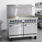 Thumbnail image #3 for Imperial (Middleby) Pro Series IR-G48-XB 48-Inch Gas Restaurant Range with 48-Inch Griddle, Standard Oven, Open Cabinet & Hi-Shelf