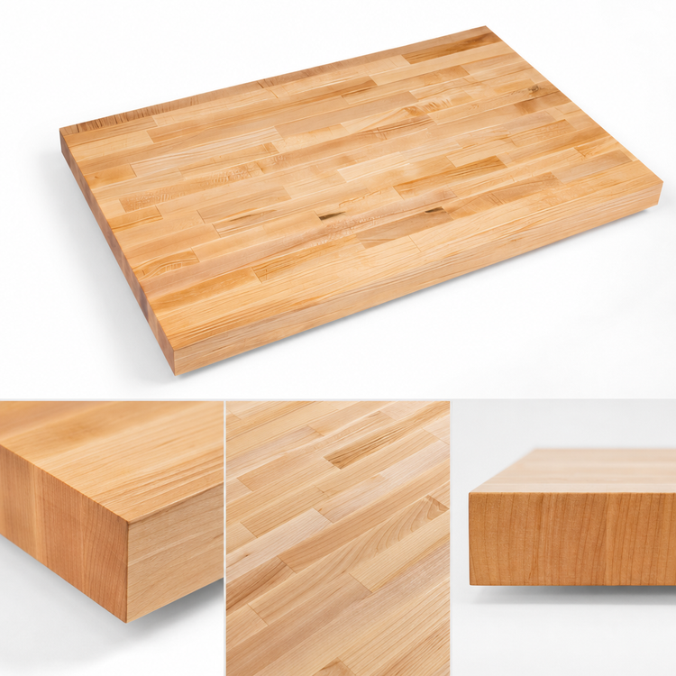 Product image #3 for John Boos 84 Inch x 30 Inch Edge Grain Wood Bakers' Table Top, Northern Hard Rock Maple