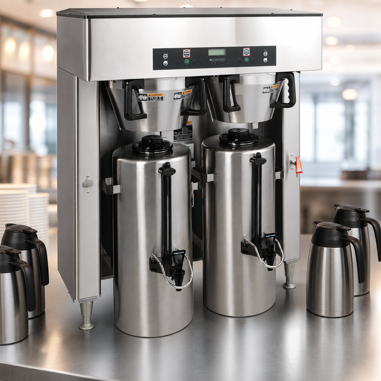 Product image #3 for BUNN Titan® Dual DBC Satellite Coffee Brewer, 34.3 Gallons per Hour, 120/208V, Plumbed