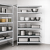 Thumbnail image #3 for Fermostock 5-Tier Corner Expansion Polymer Shelving Add-On Unit, 83 Inch H x 68 Inch W x 22 Inch D