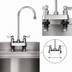 Thumbnail image #3 for Fisher 4-Inch Centers Deck-Mount Manual Faucet with 6-Inch Swivel Gooseneck Spout, Lever Handles, Low-Lead Brass