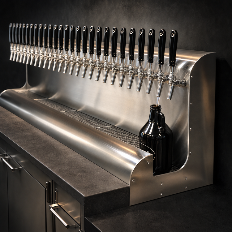 Product image #3 for Perlick Modular Wall-Mount Glycol-Cooled Draft Beer Dispensing Tower, 81 Inch, 27 Faucets