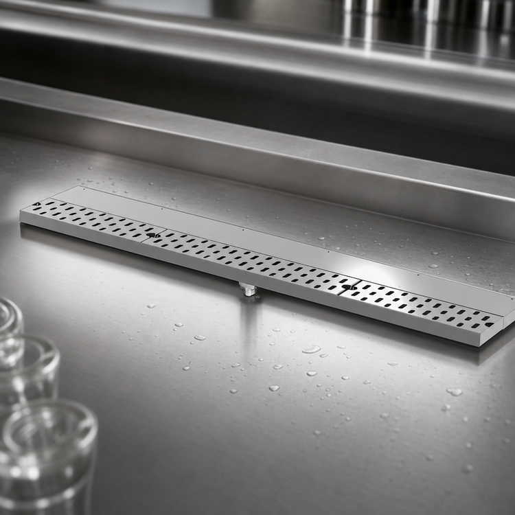 Product image #3 for 12-Inch Stainless Steel Underbar Drink Rail Drainer