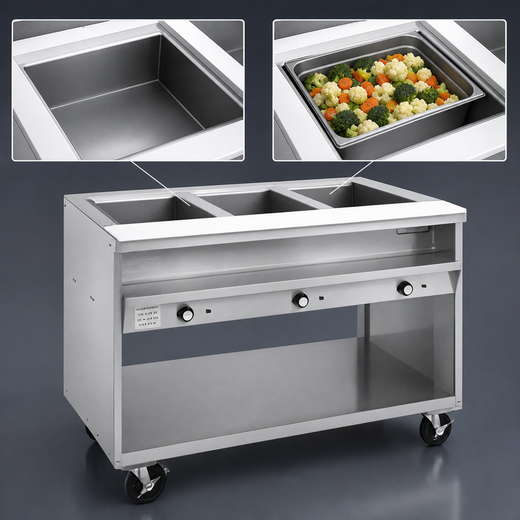 Product image #3 for Randell 3612 33-Inch Electric 2-Well Sealed Hot Food Table with Open Shelf Base