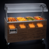 Thumbnail image #3 for Vollrath 2-Series Affordable Portable 4-Well Mobile Electric Hot Food Station with Buffet Breath Guard and Lights, Cherry Woodgrain Open-Storage Base