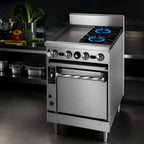 Thumbnail image #3 for Jade Range (Middleby) Bistro JBR-12G-2 24-Inch Natural Gas Range with 2 Open Burners, 12-Inch Manual Griddle, Cabinet Base