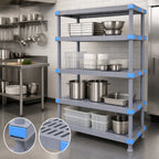 Thumbnail image #3 for Quantum QP247262V3S1 4-Shelf Polymer Shelving Unit with Dunnage Stand, 72W x 24D x 62H, 2,000-lb Capacity