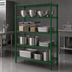 Thumbnail image #3 for Steel Works Stainless Heavy Duty 4-Tier Stationary Wire Shelving Unit, 18 x 48 Inch, 74-Inch Posts, 800 lb Capacity, Green Epoxy Coated