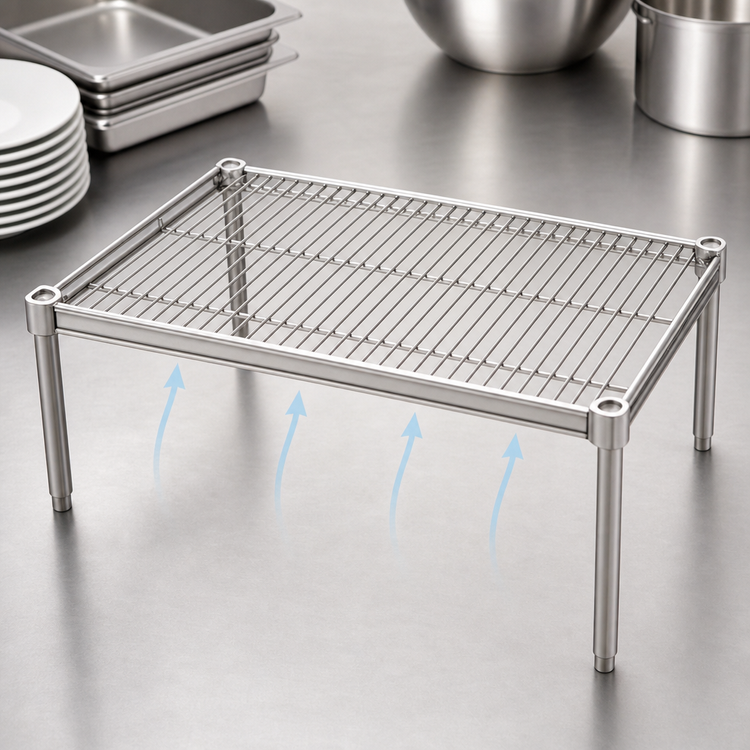 Product image #3 for Metro Super Erecta Stainless Steel Dunnage Rack Platform, 36"W x 21"D x 14-1/2"H