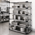Thumbnail image #3 for Quantum Solid 5-Shelf Stainless Steel Shelving Starter Kit, 54-Inch W x 21-Inch D x 54-Inch H