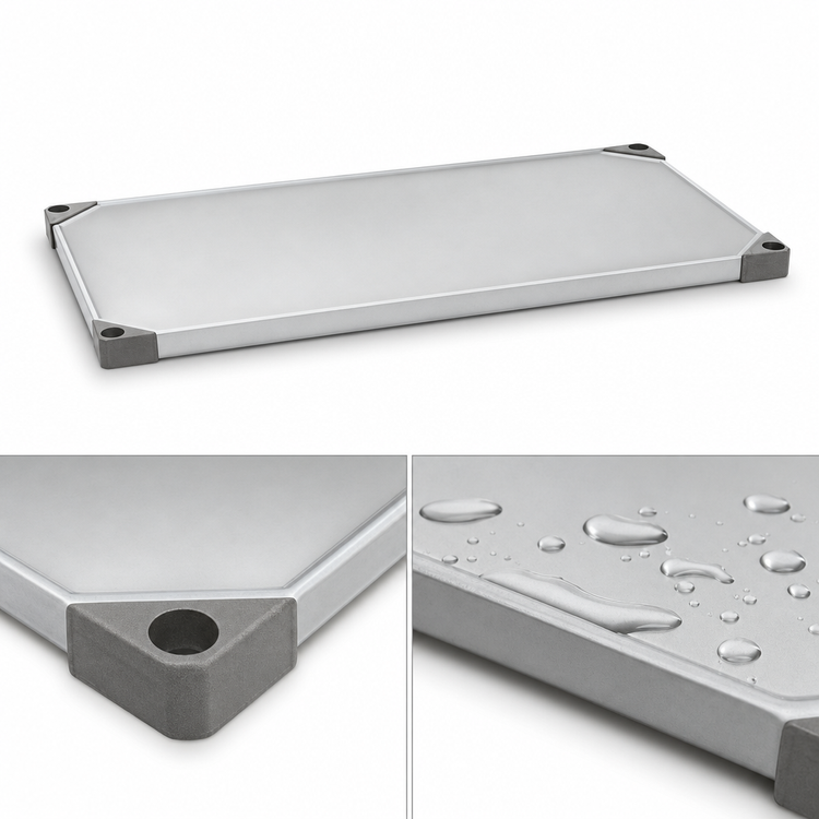 Product image #3 for Metro Super Erecta 36 x 21 Inch Flat Solid Galvanized Shelf with Raised Ship's Edge
