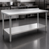 Thumbnail image #3 for Eagle Budget Series Stainless Steel Work Table with Rear Upturn and Adjustable Undershelf, 120 x 30 Inches