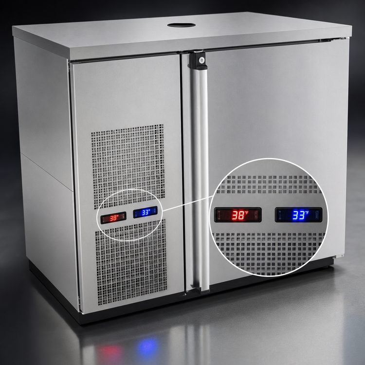 Product image #3 for Pro-Line E-Series Dual Temperature One-Section Wine Cooler Dispenser, 36-3/4 Inch Wide, Self-Contained, Stainless Steel, 4-Keg Capacity