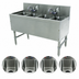 Thumbnail image #3 for Advance Tabco Prestige Supreme 4-Compartment Stainless Steel Underbar Sink Unit with 2 Splash-Mount Faucets, 48W x 20D x 36H, No Drainboards