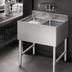 Thumbnail image #3 for Sapphire Manufacturing SMBS-2 Two-Compartment Underbar Sink with Wall-Mount Faucet and Overflow Kit