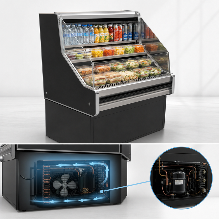 Product image #3 for Howard-McCray 35E Series 51-Inch Black Self-Contained Impulse Open Merchandiser, 44-Inch High