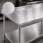 Thumbnail image #3 for Eagle Group Budget Series UT2472SB 72-Inch x 24-Inch 430 Stainless Steel Work Table with Rear Upturn and Adjustable Undershelf