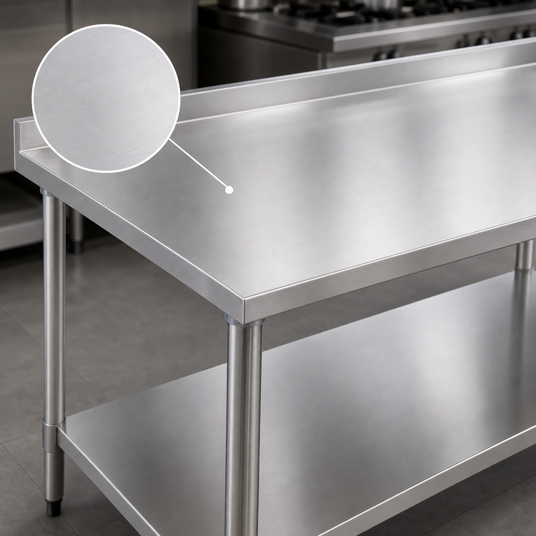 Product image #3 for Eagle Budget Series 72-Inch x 24-Inch 430 Stainless Steel Work Table with Rear Upturn and Adjustable Undershelf