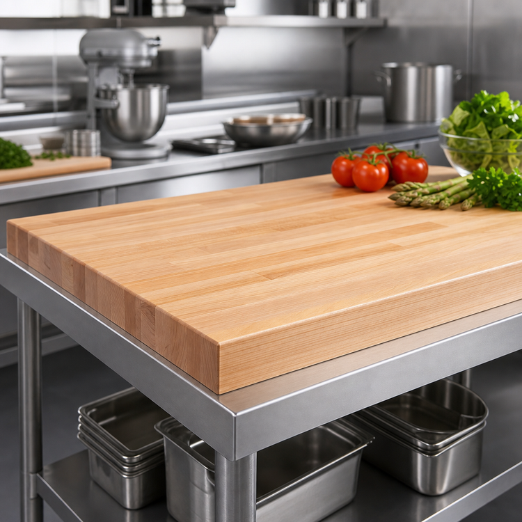 Product image #3 for John Boos 72" x 60" x 2-1/4" Edge Grain Northern Hard Rock Maple Work Table Top