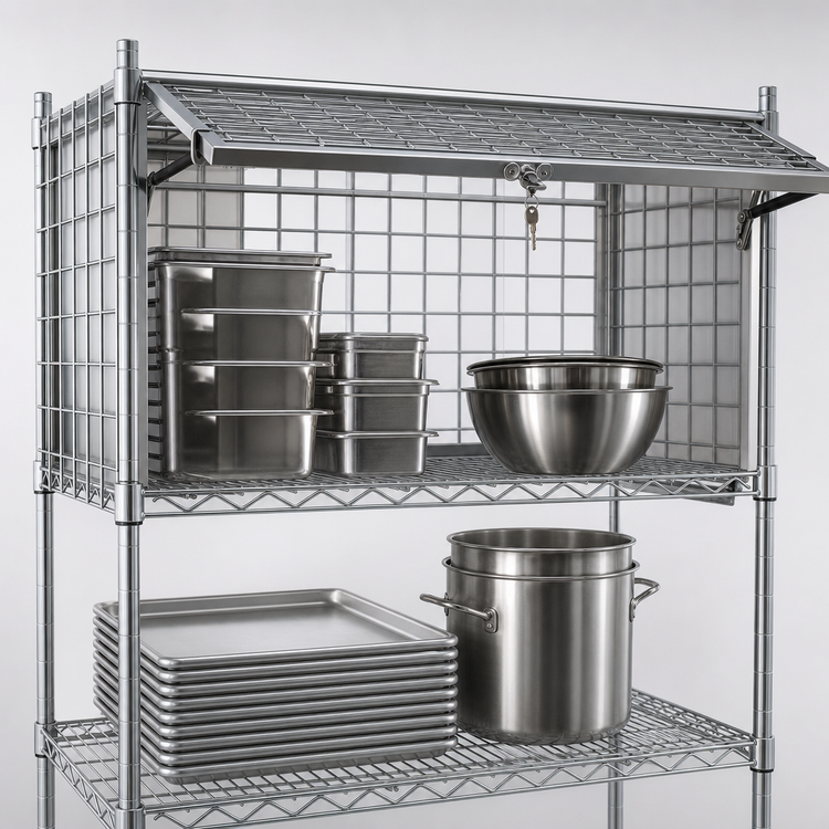 Product image #3 for Eagle Group Chrome Security Enclosure Kit with Flip-Up Door, 48W x 24D