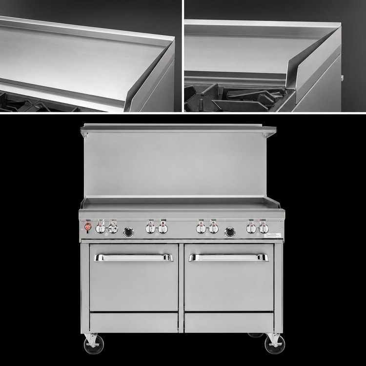 Product image #3 for Southbend Ultimate 48-Inch Gas Restaurant Range with Griddle and Two Space Saver Ovens