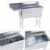 Thumbnail image #3 for Advance Tabco 2-Compartment Fabricated Sink with Left-Hand Drainboard, 18 x 24 x 14-Inch Bowls, 16-Gauge 304 Stainless Steel
