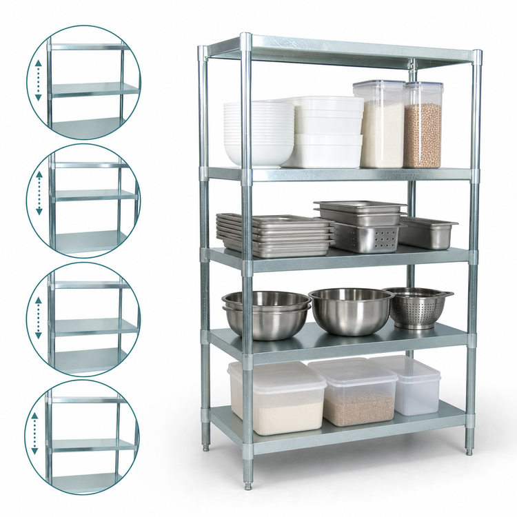 Product image #3 for BK Resources 55-Inch Wide x 24-Inch Deep x 72-Inch High Dry Storage Shelving Unit