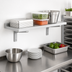Thumbnail image #4 for Cambro Camshelving Wall-Mounted Solid Shelf with 2-Inch Molded Backsplash, 48 x 14 Inches, Speckled Gray