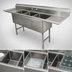 Thumbnail image #3 for Advance Tabco 3-Compartment Fabricated Sink with Dual 18-Inch Drainboards, 24 x 24 x 14 Bowls