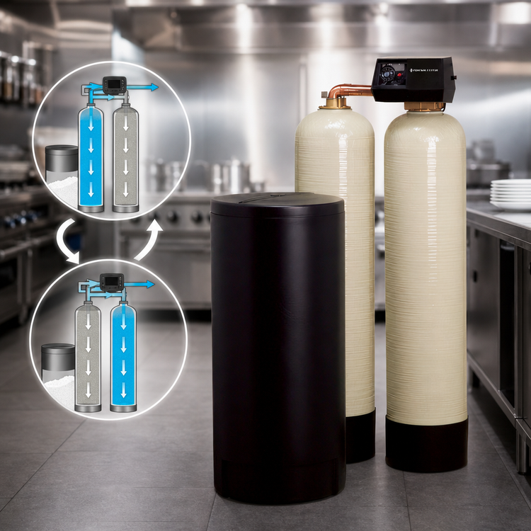 Product image #3 for Everpure CES-9500E-90 Twin Tank Commercial Water Conditioner, 115V, 1-1/2" FNPT