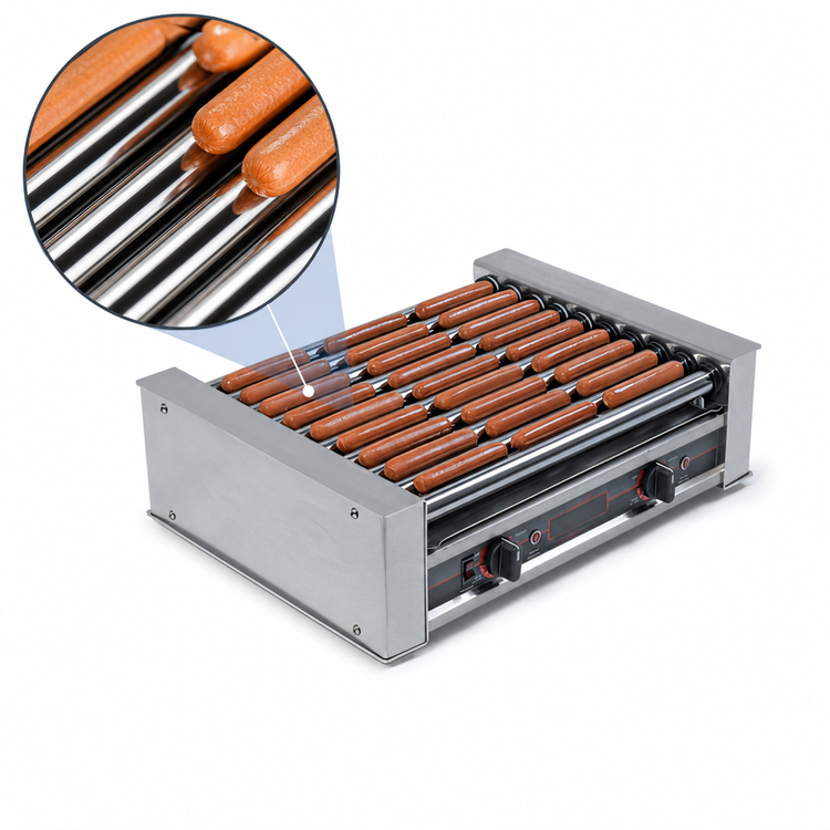 Product image #3 for Roll-A-Grill 10-Roller Chrome Hot Dog Grill, 18 Hot Dog Capacity, 120V
