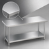 Thumbnail image #3 for Turbo Air 60 Inch x 30 Inch Stainless Steel Flat Top Work Table with Galvanized Undershelf