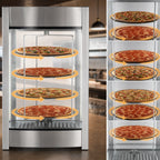 Thumbnail image #4 for Koolmore KM-HPD4-12 Floor-Model Heated Pizza Display Case, 4 Rotating Racks, Stainless Steel, 86°F–194°F