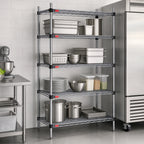 Thumbnail image #3 for Eagle Group Quad-Adjust F2QA2-74-1836C 4-Tier Chrome Wire Shelving Starter Unit, 36"W x 18"D x 74"H
