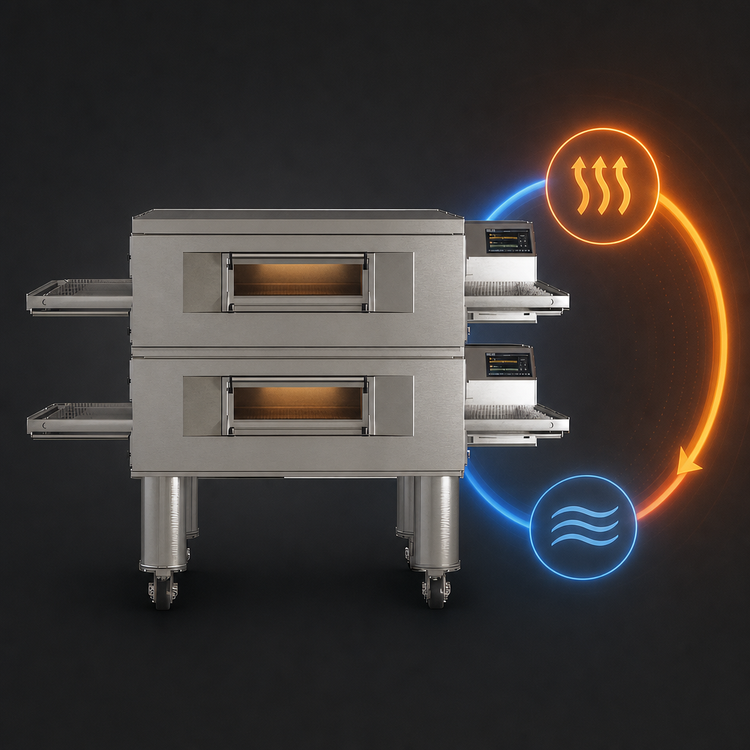 Product image #3 for Middleby Marshall X55GWB-2 Energy Management Double Deck Gas Wide-Belt Conveyor Oven, 55-Inch Chamber, 38-Inch Belt Per Deck
