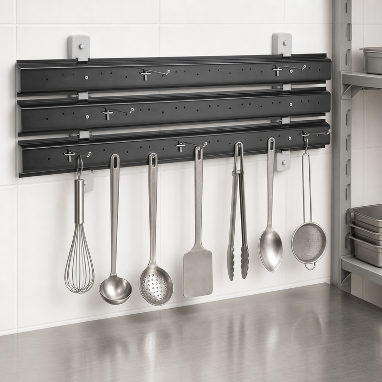 Product image #4 for Cambro Camshelving 36-Inch Wall-Mounted Utensil Hanger Shelf Extender Kit