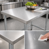 Thumbnail image #3 for BK Resources 48 x 24 Inch 16-Gauge 304 Stainless Steel Flat Top Open Base Work Table