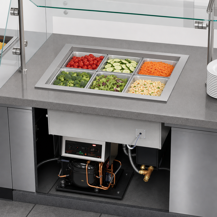 Product image #3 for Hatco Drop-In Hot/Cold Well, 5 Full-Size Pan Capacity, Mechanically Cooled